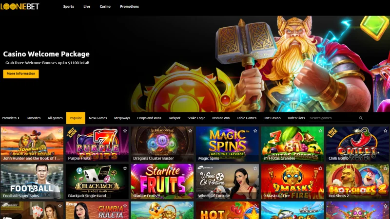 Create new account on LoonieBet Casino to get $1100 Bonus