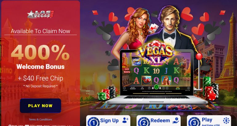 Don’t miss out on a $40 Free Chip and 400% Welcome Bonus at LasVegasUSA Casino – join today!