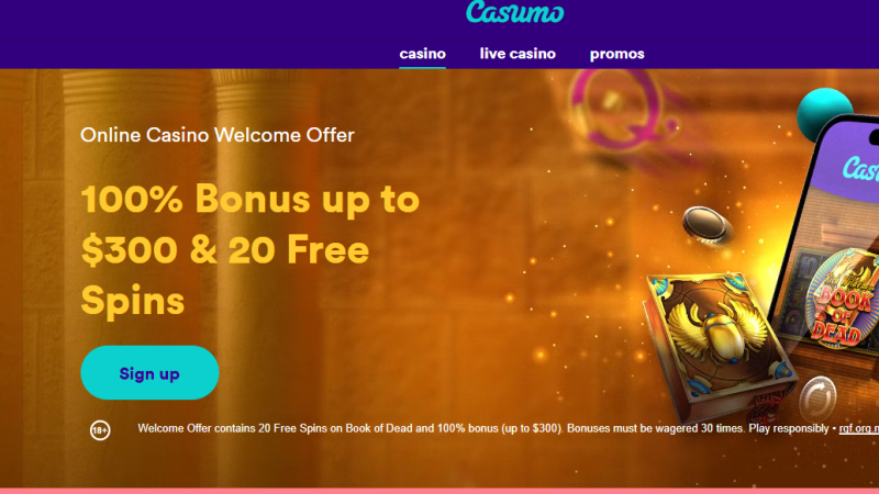 Start Winning Today: 100% Bonus up to €300 + 20 Free Spins at Casumo Casino!